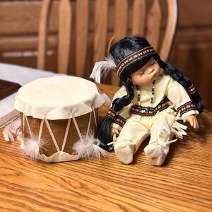 Sleeping Native Girl and her drum